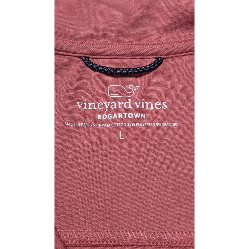 Vineyard Vines Edgartown 1/4 Zip Pullover Men's Size L Coral Pima Cotton Blend - Picture 6 of 11